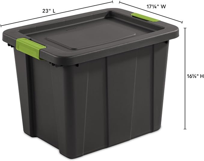 Sterilite 12-Pack Storage Bins with Lids Heavy Duty Totes Tuff1 18 Gallon Flat Gray