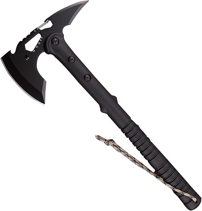 Camping Axe Chopping Hatchet with Awl Tactical Tomahawk with Hammer Stainless Steel Axe for Outdoor Camping Hiking Garden
