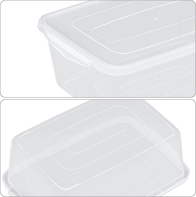 12 Packs 14 Quart Plastic Clear Storage Bins Plastic Storage Boxes with Lids