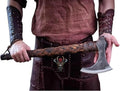 Forest Hunting| Viking Axe Real Battle self Defense Weapons War Hatchet Medieval Axes Costume for Men Camping ax 27'' Ashwood Handle and 3.5lbs Leather Sheath Viking Gifts Men (Ragnar Lothbrok Axe)