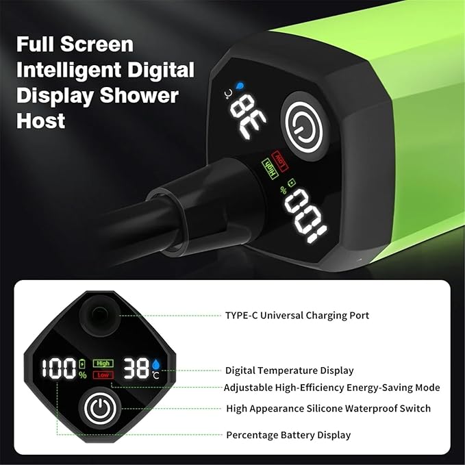 Portable Camping Shower Pump for Traveling: Water Pump with 6000mA Rechargeable Battery &amp Bucket for Family Camping Trip