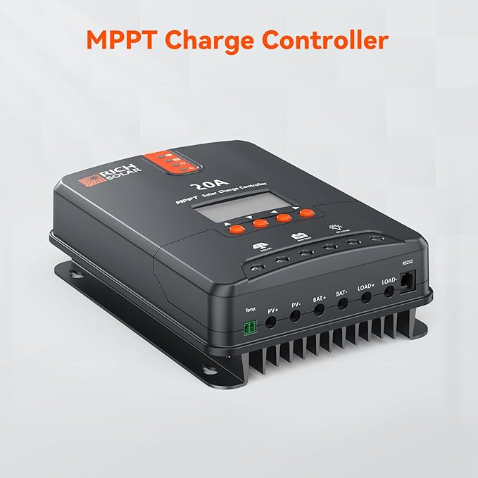 RICH SOLAR 200 Watt Solar Kit Contains High Efficiency 200W Monocrystalline Panel with 9 busbars and 20A MPPT Controller