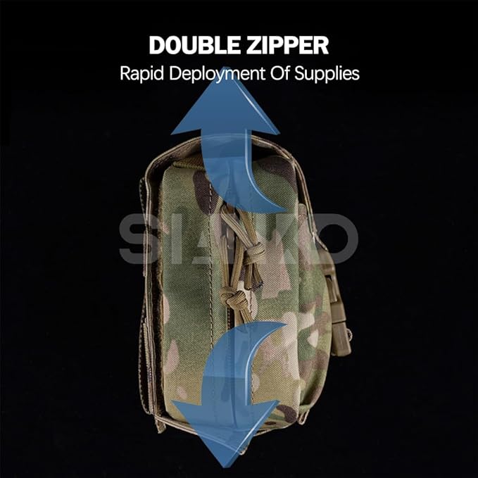 Tactical MOLLE First Aid Kits IFAK Pouch/Carrier Sundry Storage Pack Quick Release Medical Emergency EMT BagFor Outdoor Sport Military Game (Multicam)