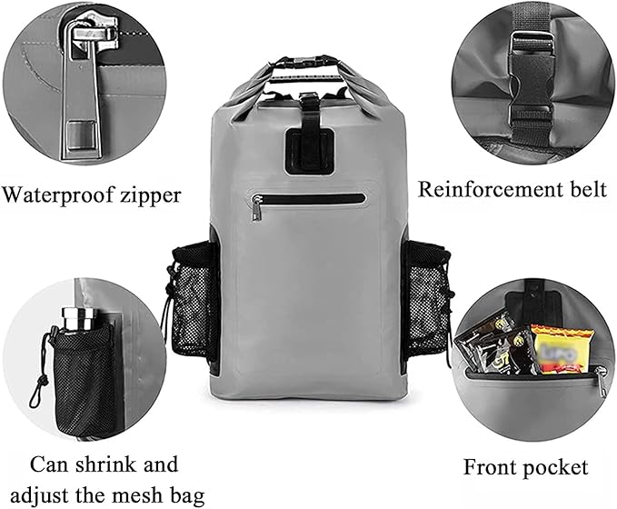 Outdoor Dry Sack/Floating Waterproof Bag Floating Lightweight Dry Bag Large Capacity Sports Backpack Dry Bags for Boating (Color : Blue)