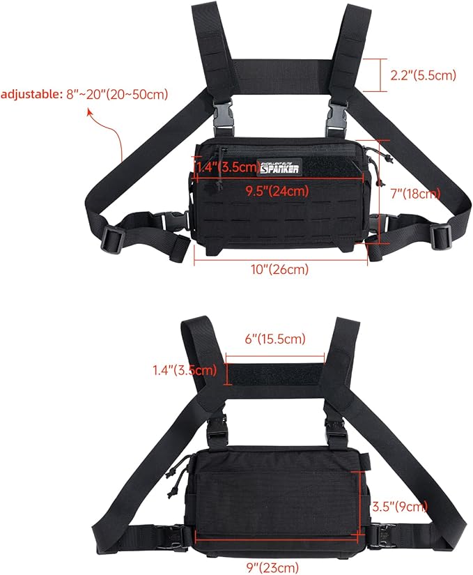 EXCELLENT ELITE SPANKER Tactical Chest Rig Pack EDC Chest Bag Molle Utility Chest Pouch for Outdoor Hunting Workouts Hiking