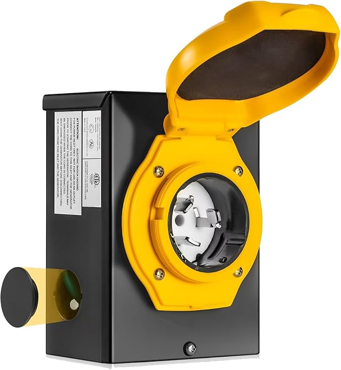 50 Amp Generator Power Inlet Box NEMA SS2-50P Power Inlet Box for 3 Prong Generator Cord 125/250 Volt Up to 12500 Watts Weatherproof Generator Inlet Box with Light Indicator ETL Listed