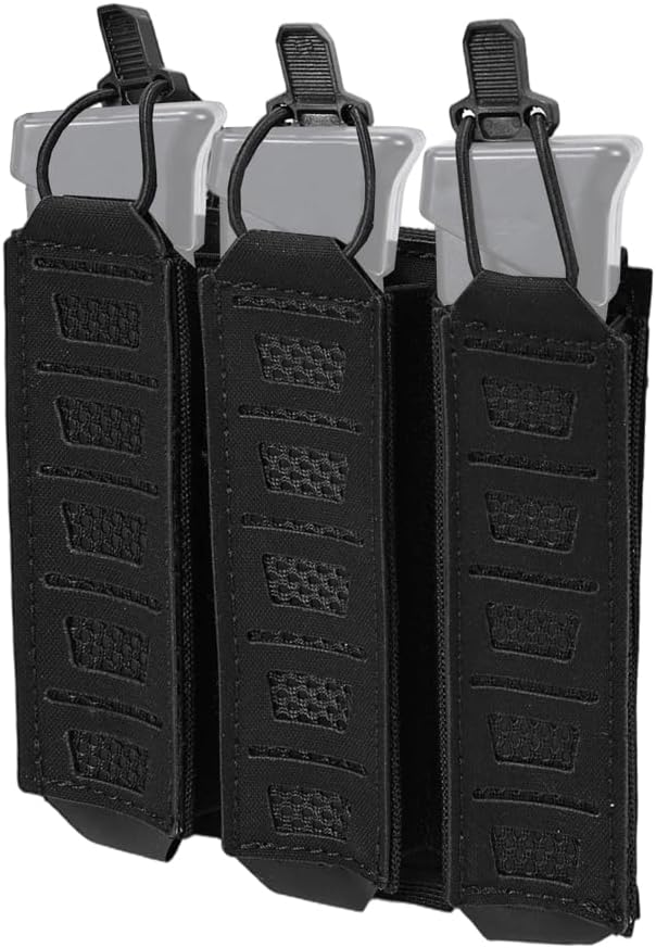 SINAIRSOFT Tactical Triple MP5 Mag Pouch Quick Pull Pistol Magazine Bag for Outdoor Vest Molle/Platform MP5 Pouch Holster