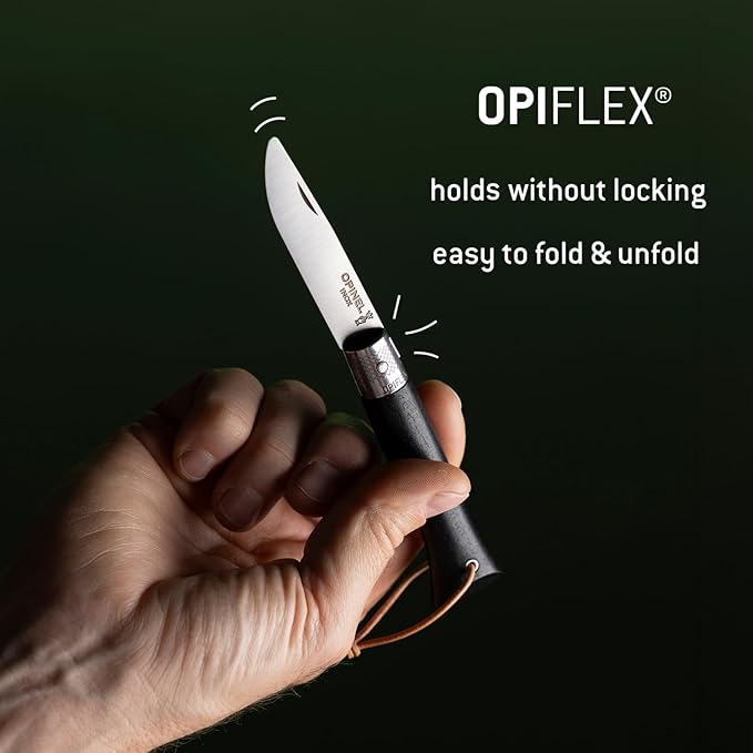 OPINEL NEO6 Folding Non-Locking Pocket Knife OPIFLEX Intuitive Design EDC Folder Wood Handles 2.75 in. Blade (Ebony)
