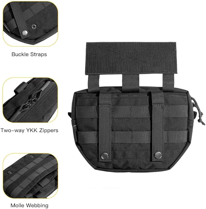 EXCELLENT ELITE SPANKER Tactical Drop Dump Pouch Molle Tool Pouch with Hook &amp Loop Carrying Kit Bag for Tactical Vest Chest Rig