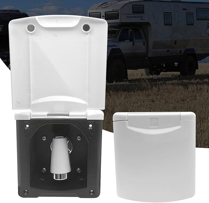 Water Tanks Cover Shower Box for Campers and Boats with Large Angles Flipping Cover Magnetic Fastener ABS Construction
