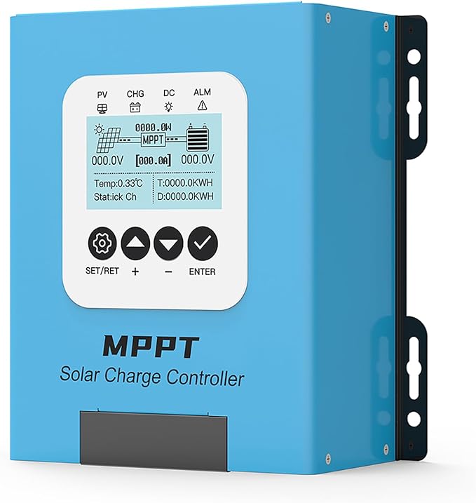 JIRI 60 amp Mppt Solar Charge Controller 12V/24V/36V/48v/60V/96VDC Auto System Voltage Max. PV 240VSolar Panel Controller for Lifepo4/Lithium /Gel/ Rv Battery (60A)