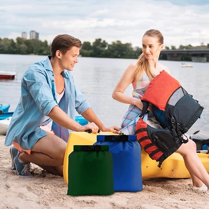 6pcs Waterproof Dry Bags Set with Roll-up Compression Pouches Multipurpose Lightweight Kayak Storage Organizer for Outdoor Camping and Boating