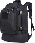 Tactical Military Backpack for Men 45L Gym Backpacks Outdoor Bag Large MOLLE Daypack for Rucking Hiking Fishing Camping (Black)