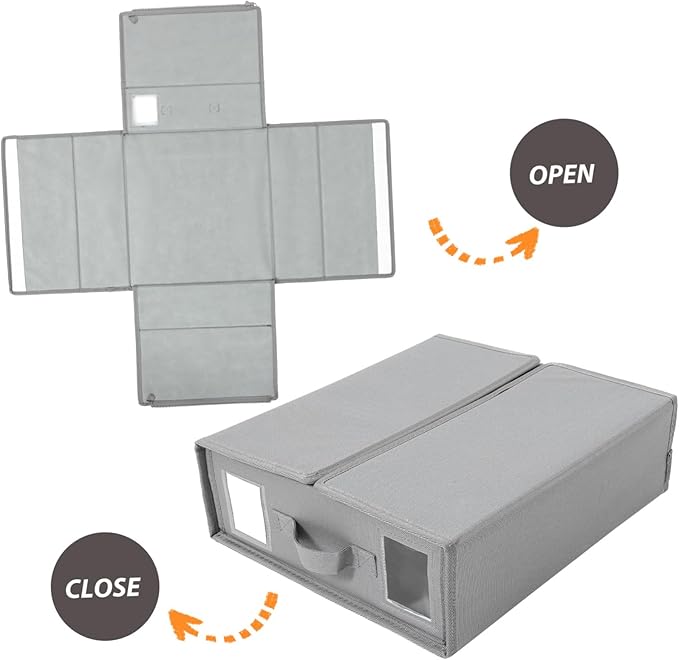 Unomor Closet Organizer Bed Sheet Folding Box Underbed Storage Organizers for Clothes Blankets