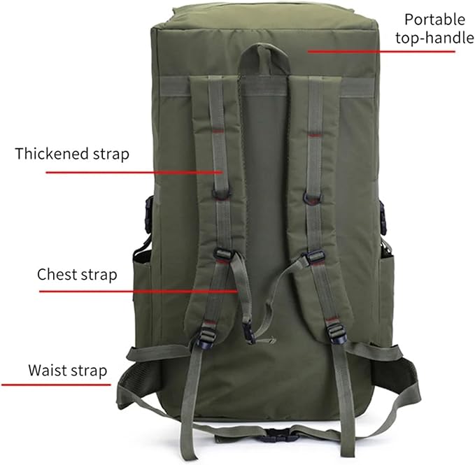 110L Men Hiking Bag Camping Backpack Men Large Outdoor Climbing Trekking Travel Rucksack Tactical Bags Luggage Bag(Black)