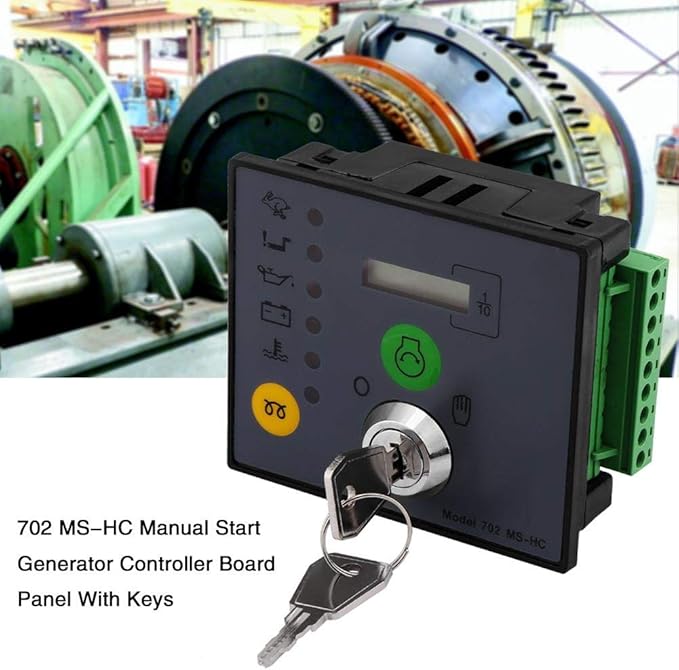 Naroote 702 Generator Controller 702 MS-HC Generator Controller Manual Start Board Panel with Keys