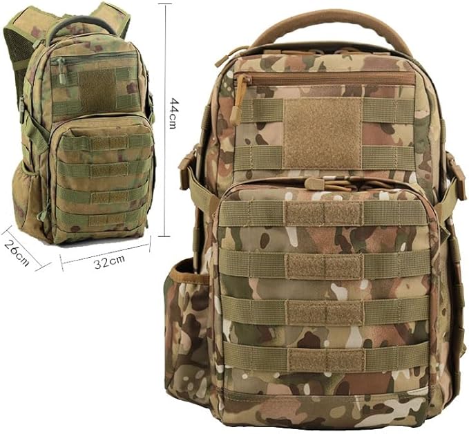 Outdoor Sports Pack Hiking Bag Rucksack Knapsack Combat Camouflage Tactical Backpack- Green