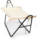 ONCLOUD Hammock with Stand for Outsides Heavy Duty Adjustable Double Hammock Set All-in-one Use Hammock with Stand for Outdoors Patio Garden Yard 550 LBS(White Set)