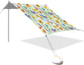 xigua Wildflowers Beach Tent Sun Shelter with Carrying Bag - Silver Coated Oxford Fabric Beach Canopy for Beach Camping Fishing - Includes Windproof Ropes Sandbags &amp Stakes