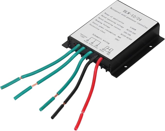 Wind Turbine Charging Controller High Efficiency IP67 Waterproof 10-16A DC12/24V Aluminum Alloy Generator Controller (for Wind Turbine)