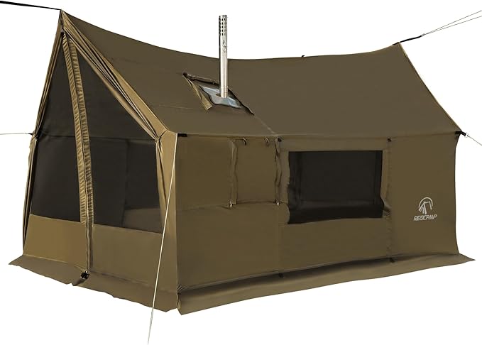 REDCAMP Large Hammock Hot Tent with Stove Jack Waterproof &amp Windproof Winter Wall Tent with Snow Skirt Ultralight 4 Season Tents for Camping Hiking Bushcraft Backpacking Hunting