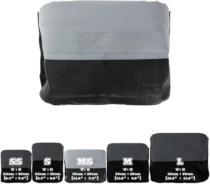 Robship Rope Bag Racing Mesh MK2 - Lightweight Durable Water-Drain Technology with SNAD Fixing Solution (Black/Grey Medium Short)