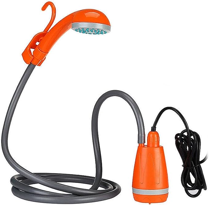 Portable Camping Shower Outdoor Shower Head 62W 12V Water Pump Rechargeable 5L/mins for Camping Hiking Pet Cleaning and Showering Car Washing