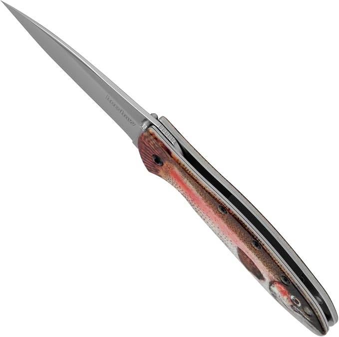 Kershaw Leek BlackWash Pocket Knife (1660BLKW) 3 Sandvik 14C28N Steel Blade 410 Stainless Steel Handle BlackWash Finish SpeedSafe Assisted Open Frame and Tip Locks Reversible Pocketclip 3 OZ