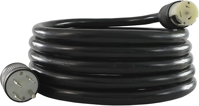 Conntek TES1450-20: 20-Feet Temporary Generator Power Cord 50-Amp 125/250-volt NEMA 14-50P Generator Plug to CS6364 Locking Connector