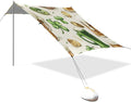 xigua St. Patrick's Day Beach Tent Sun Shelter with Carrying Bag - Silver Coated Oxford Fabric Beach Canopy for Beach Camping Fishing - Includes Windproof Ropes Sandbags &amp Stakes