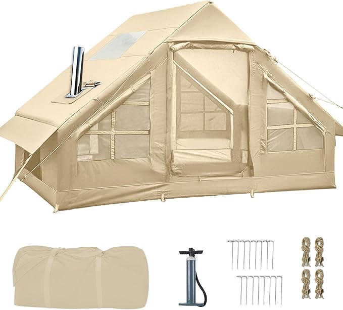 Inflatable Tents for CampingEasy Blow Up Tent with Hand Pump4 Seasons Waterproof Air Inflatable Camping Tent House for Family Weekend Camping