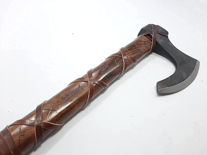 Custom Handmade High Carbon Steel Axe Viking Axe with Leather Sheath.