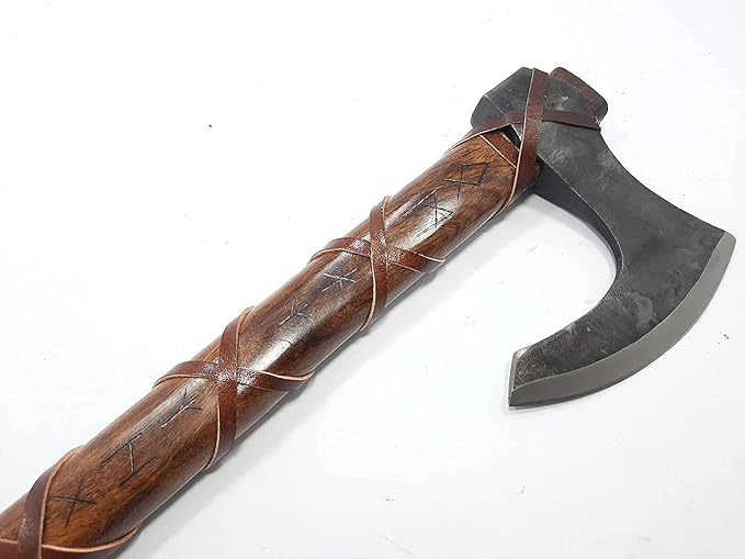 Custom Handmade High Carbon Steel Axe Viking Axe with Leather Sheath.