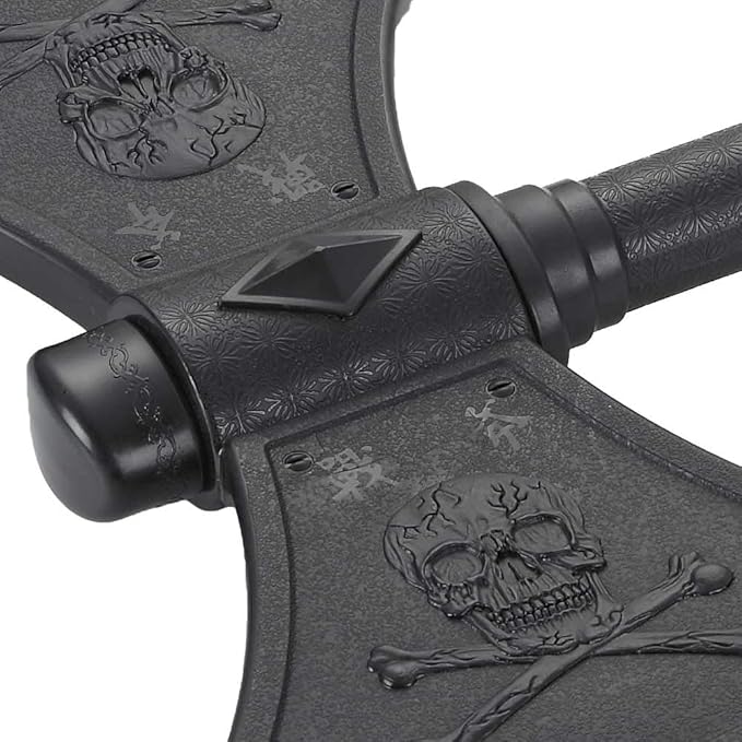 Martial Arts Black Polypropylene Plastic Full Contact Double Axe (Cosplay Movie Stunt Props)