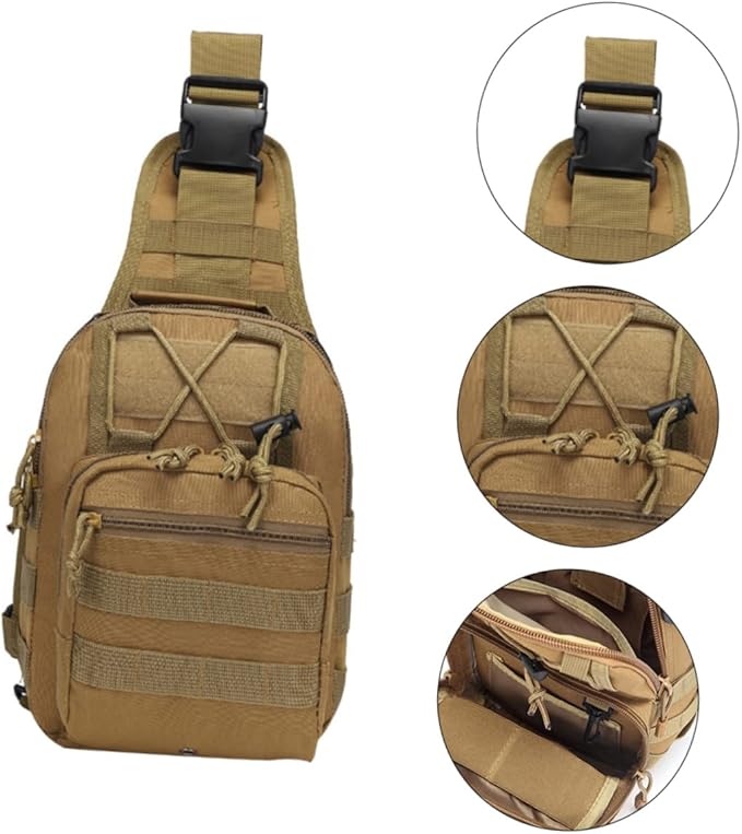 GALPADA Nylon Chest Bag for Outdoor Activities Adjustable Travel Storage Pouch for Hiking Climbing Camping and Fishing and Breathable Design with Quick-release Buckles