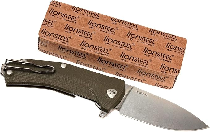 LionSTEEL KUR EDC Folding Knife Sleipner Steel Stone-Washed Blade