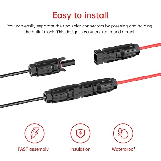 ELFCULB 12AWG Solar to XT60i Charging Cable Solar Panel Extention Cable for Portable Power Station River 600 Solar Generator Battery Pack(25FT)
