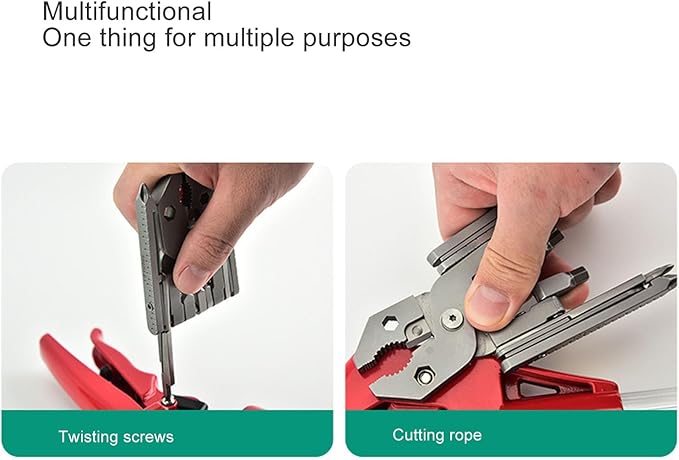 12 in 1 Stainless Steel Multitool Pliers Foldable Compact Pliers Screwdriver Portable and Convenient Universal Multi Tool Survival Tools for Home Outdoor Camping Travel