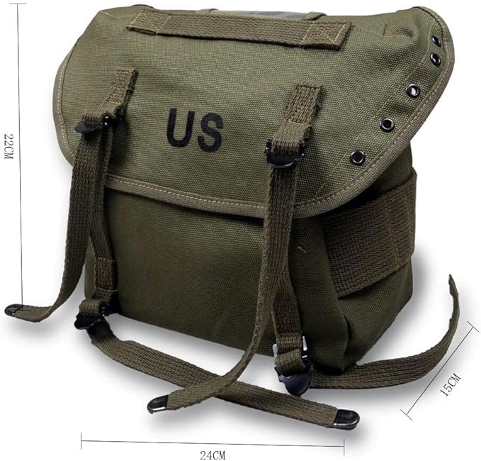 M1961 M1956 Butt Pack Bag Pouch US Vietnam Era Canvas Combat Field Gear with Straps
