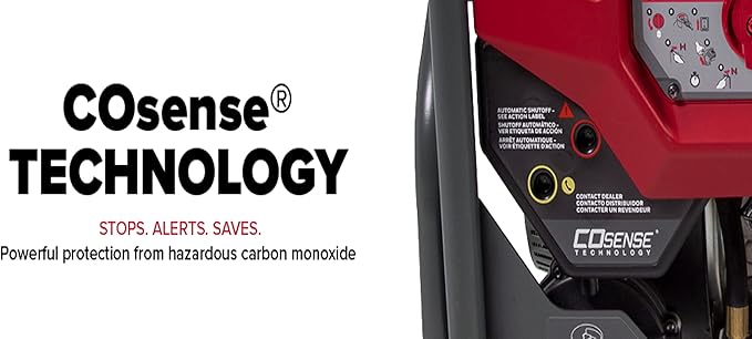 Powermate PM4500 4500-Watt Dual-Fuel Compatible Portable Generator - Gas and Propane - COsense Technology - Reliable Power Solution for Home Camping and Emergency Backup - 49 State/CSA - Red/Black
