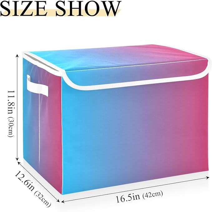 Blue Gradient Storage Boxes with Lids Stackable Bedroom Storage Bins for Organizing for Dorm Room Dormroom Storage