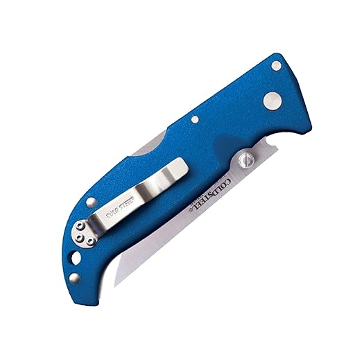 Cold Steel Finn Wolf 3.5in AUS8A Razor-Sharp Straight Back Blade 4.375in Griv-Ex Blue Handle Hunting Folding Knife Boxed