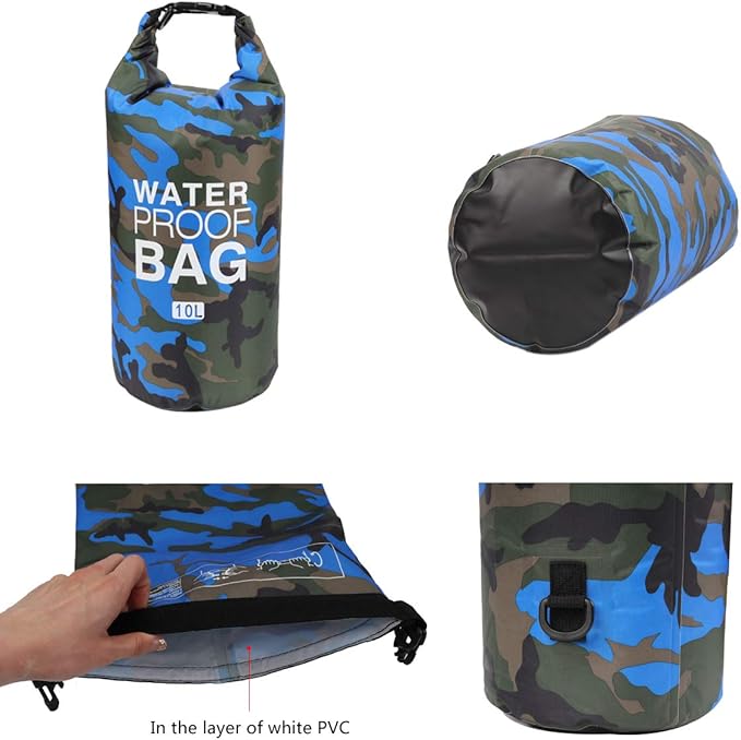 Waterproof Dry Bag 2L/5L/10L/15L/20L/30L Roll Top Sack Keeps Gear Dry for Kayaking Rafting Boating Swimming Camping Hiking Beach Fishing with Free Waterproof Phone Case