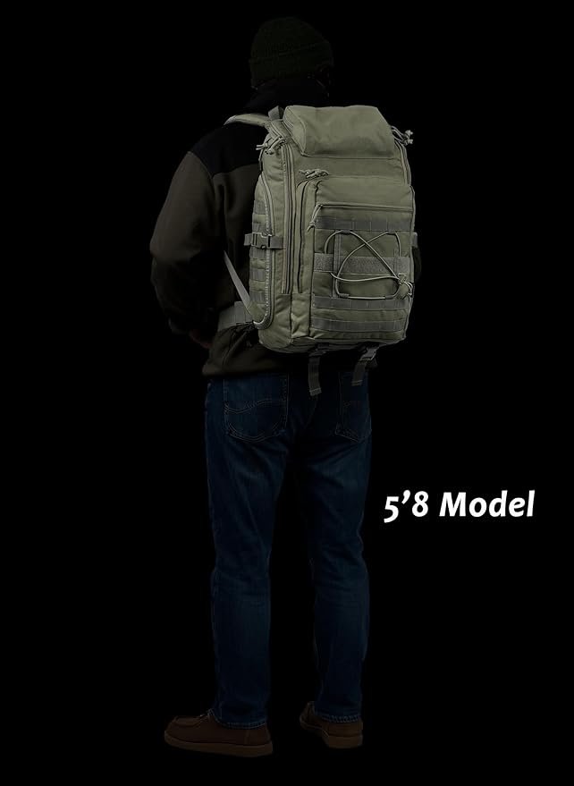 35L Tactical Backpack Military Rucksack MOLLE Quick-Access Flap EDC Pack for Hiking Camping Travel Work Bugout Emergency