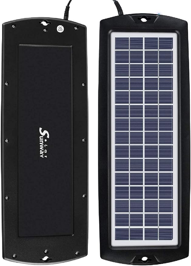 Sunway Solar Car Battery Trickle Charger &amp Maintainer 12V Solar Panel Power Kit Portable Backup for Car Automotive RV Marine Boat Motorcycle Truck Trailer Tractor Powersports Snowmobile Farm Equip