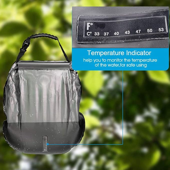 Shower Bag for Camping Camping Shower Kit Solar Shower Bag Outdoor Portable Shower 5 Gallons/20L Solar Heating Hot Water Shower Bag for Camping Hiking Beach Traveling