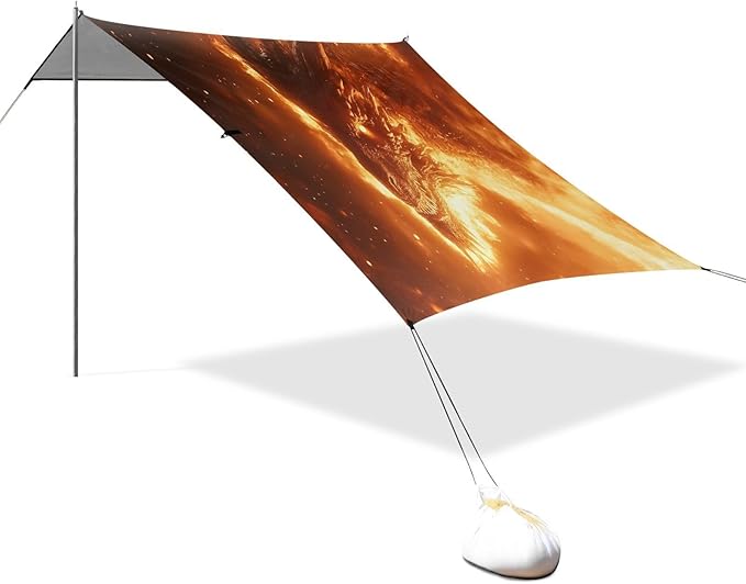Fiery Dragon Beach Tent Sun Shelter Set UPF50+ UV Protection 10.5 x 9.19 FT Camping Shade Canopy with Sandbags Sand Anchors Carrying Bag and Others
