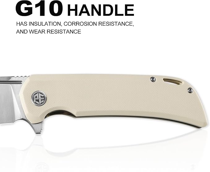Petrified fish PFB05 Tunny Folding Knife3.86 14C28N Steel Stonewashed Blade G10 Handle Folding knife for EDC Camping Outdoor (Black Stonewashed)
