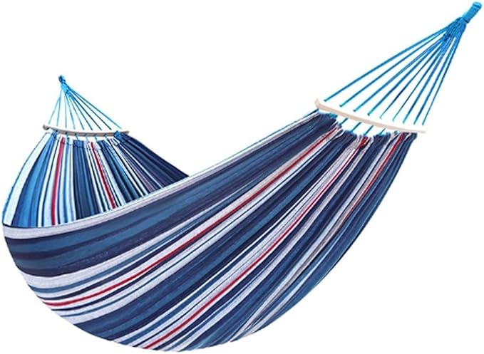 Portable Hammock Portable Outdoor Hammock Camping Travel Chair Rainbow Striped Wooden Stick Swing Garden Leisure Hammocks for Backpacking Beach (Color : C Size : 190x100cm)