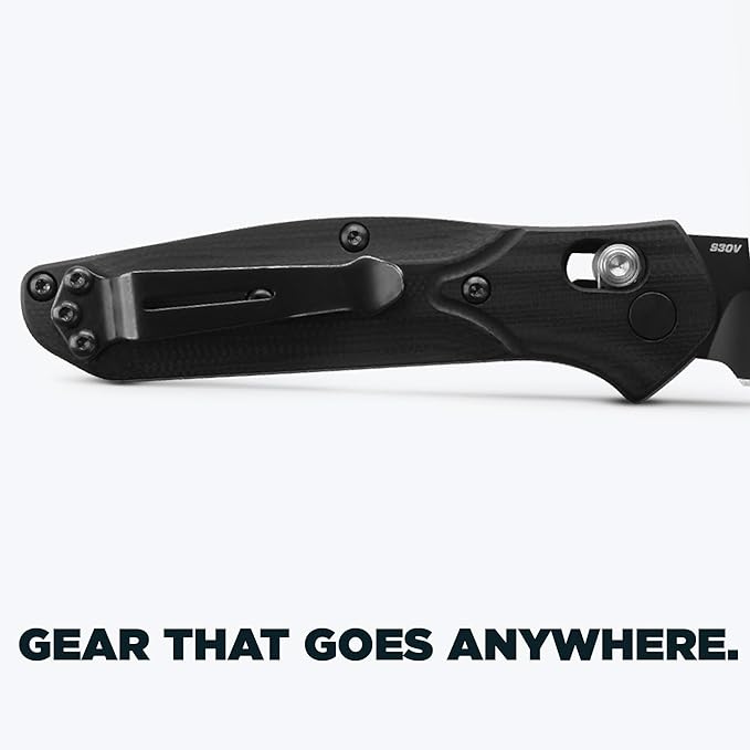 Benchmade - Mini Osborne Every Day Outdoor Folding Knife Reverse Tanto Blade with Black G10 Handle (945BK-1)
